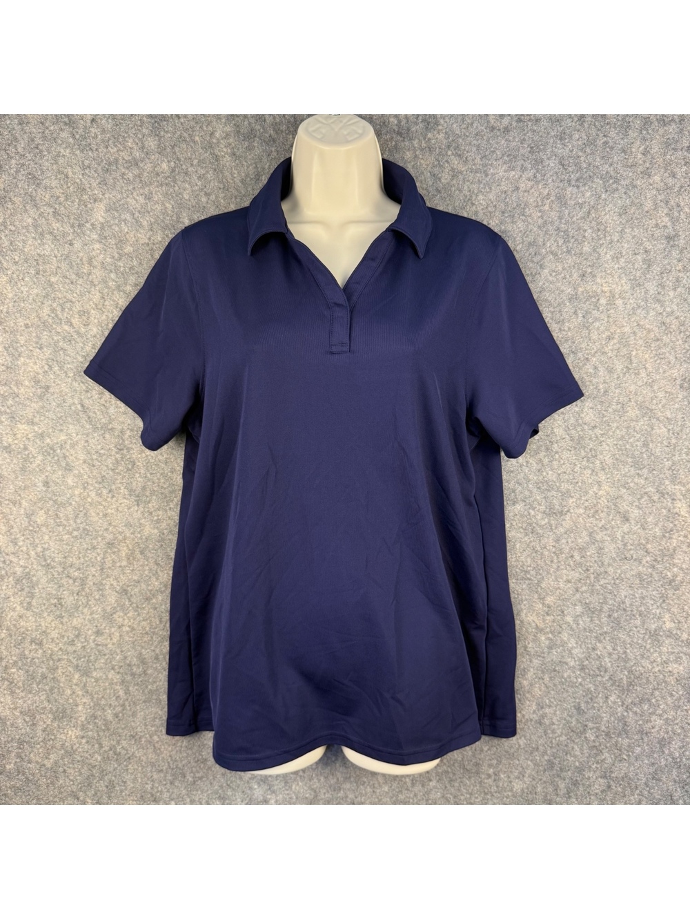 Under Armour HeatGear Loose Polo Shirt Navy Blue Embroidered Women Large 767